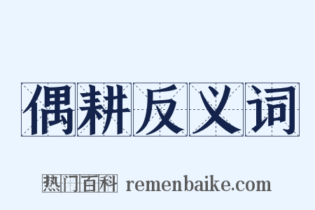 偶耕反义词是什么意思的图片